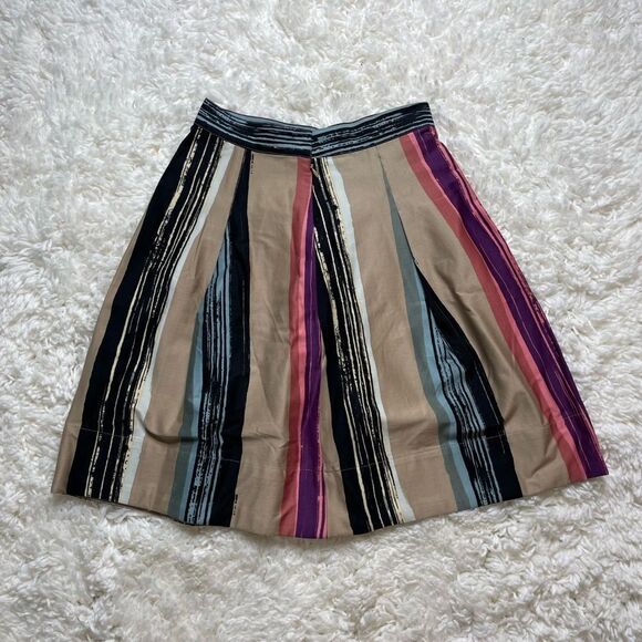Anthropologie Corey Lynn Calter Pleated Artistic Striped Skirt - Picture 4 of 6